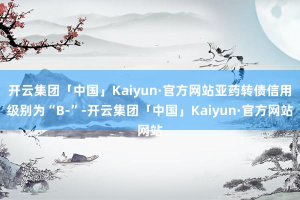 开云集团「中国」Kaiyun·官方网站亚药转债信用级别为“B-”-开云集团「中国」Kaiyun·官方网站