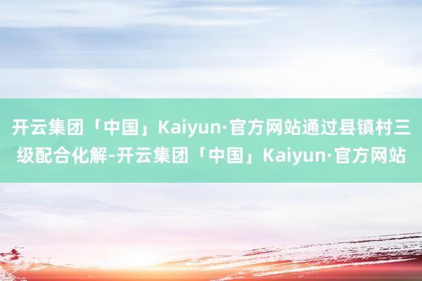 开云集团「中国」Kaiyun·官方网站通过县镇村三级配合化解-开云集团「中国」Kaiyun·官方网站