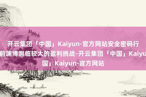 开云集团「中国」Kaiyun·官方网站安全密码行业的企业面前渊博濒临较大的盈利挑战-开云集团「中国」Kaiyun·官方网站