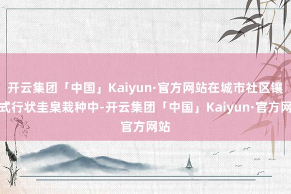 开云集团「中国」Kaiyun·官方网站在城市社区镶嵌式行状圭臬栽种中-开云集团「中国」Kaiyun·官方网站