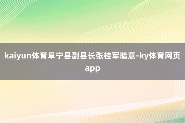 kaiyun体育阜宁县副县长张桂军暗意-ky体育网页app