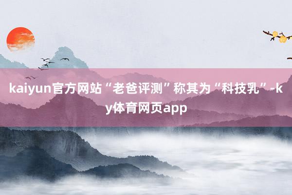 kaiyun官方网站“老爸评测”称其为“科技乳”-ky体育网页app