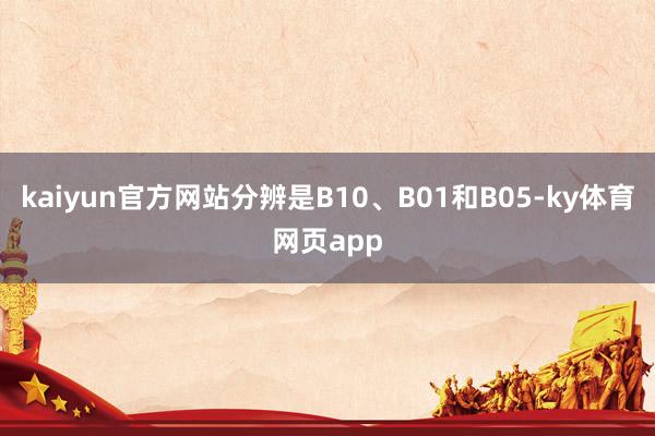 kaiyun官方网站分辨是B10、B01和B05-ky体育网页app