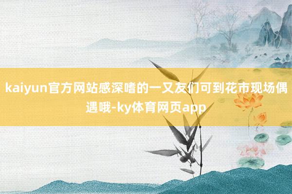 kaiyun官方网站感深嗜的一又友们可到花市现场偶遇哦-ky体育网页app